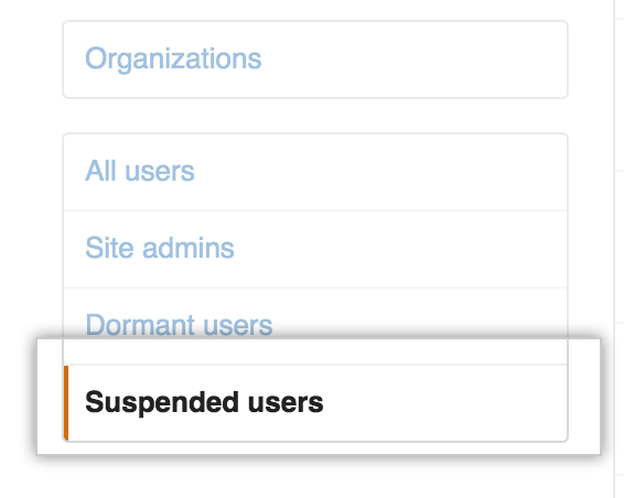 Suspended users tab