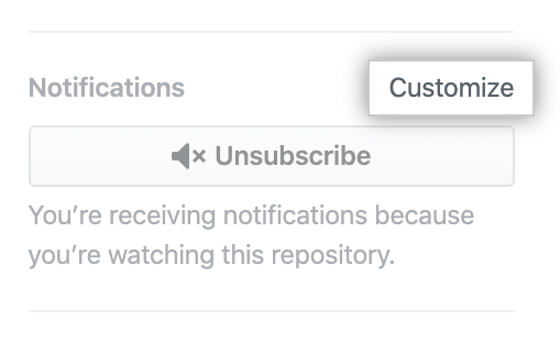 Customize option under "Notifications"