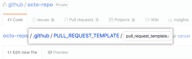 非表示ディレクトリ内の新しい複数の pull request テンプレート