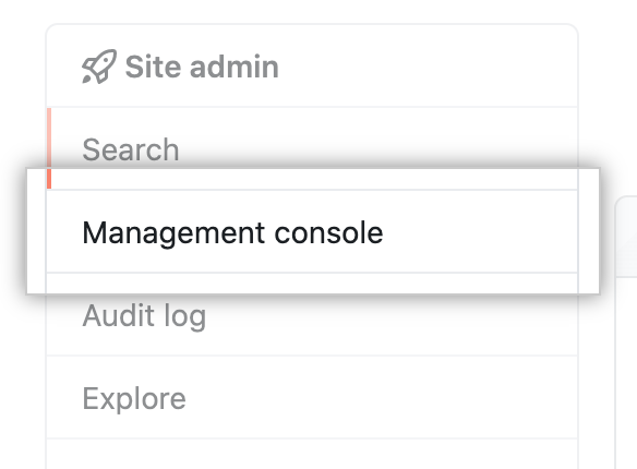 Management Console tab in the left sidebar