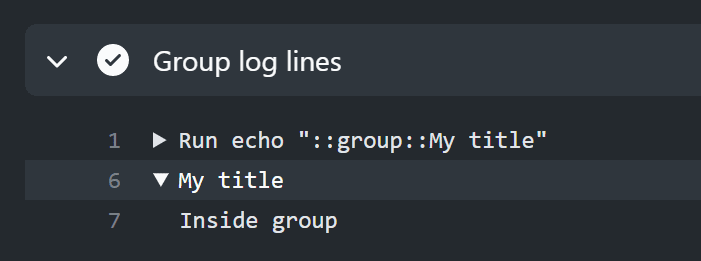 Foldable group in workflow run log