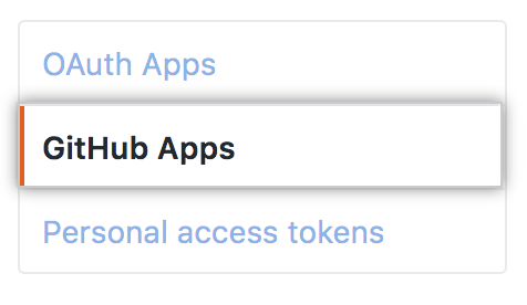 Sección de aplicaciones de GitHub