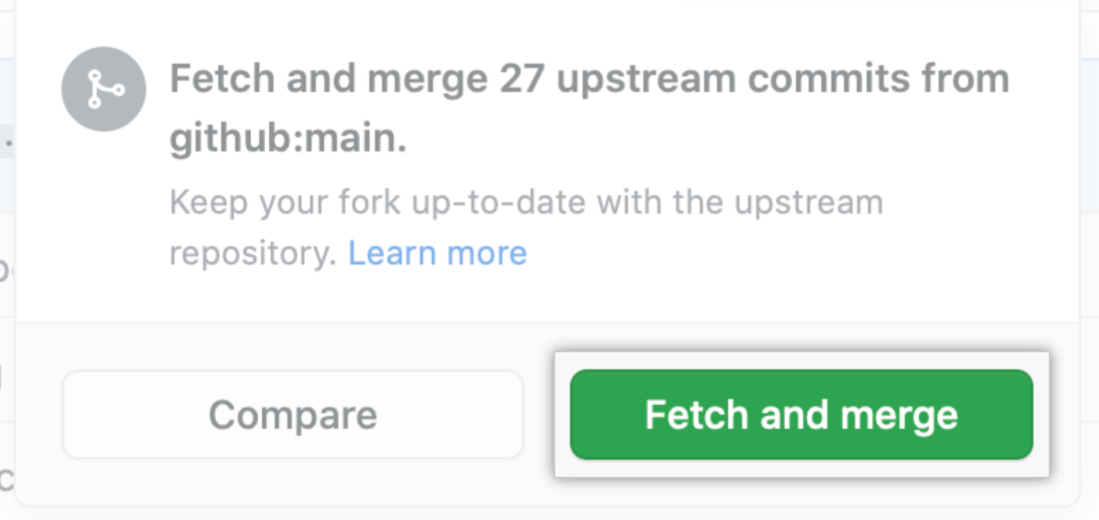 "Fetch and merge" button
