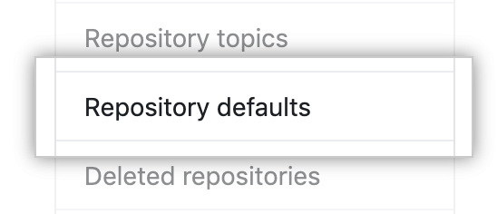 Repository defaults tab