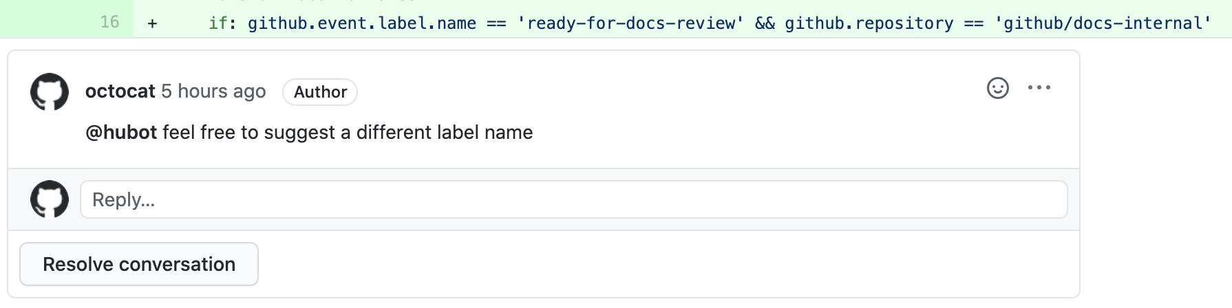 pull request comment