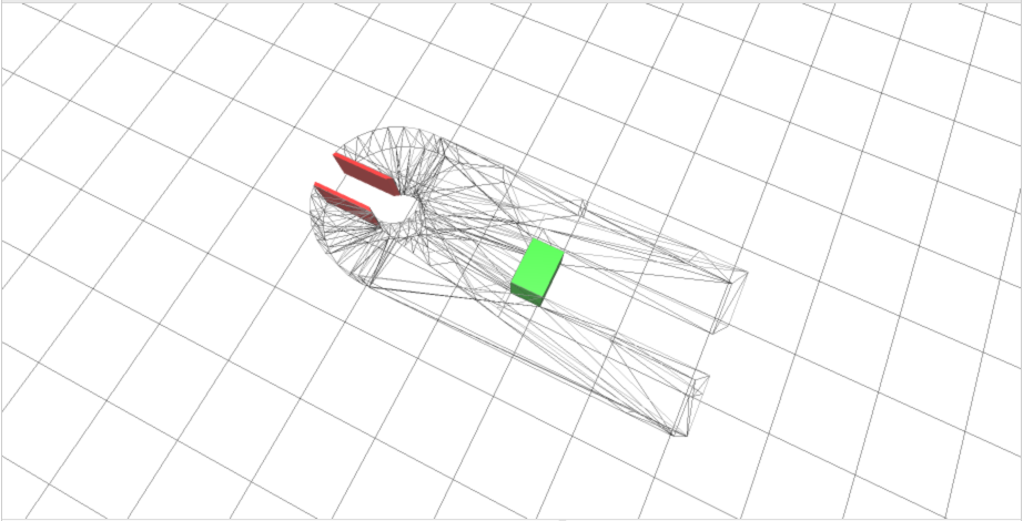 Screenshot of the diff for a STL file. Portions of a 3D object are red, and other portions are green.