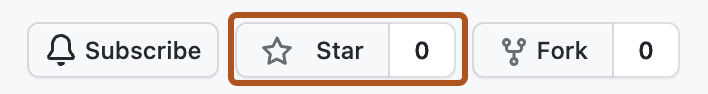 Screenshot of the gist bar with the "Star" option highlighted with a dark orange outline.