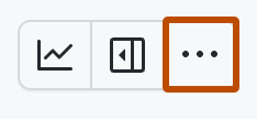 프로젝트 메뉴 모음을 보여 주는 스크린샷. 메뉴 아이콘이 주황색 윤곽선으로 강조 표시되어 있습니다.