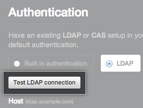 click the Test LDAP Connection button