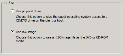 Use ISO Image option