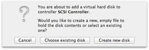 Choose existing disk