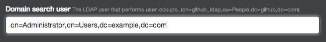 Domain search user field