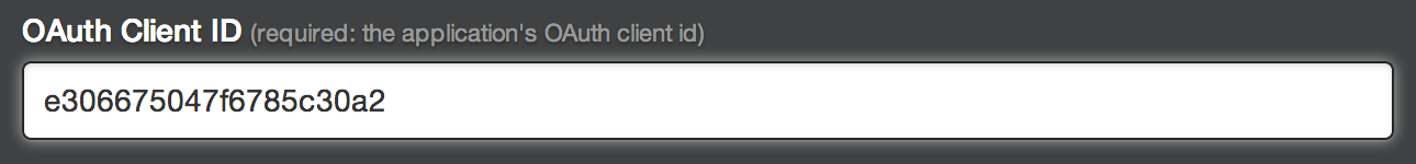 OAuth Client ID text field