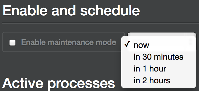 Schedule maintenance mode
