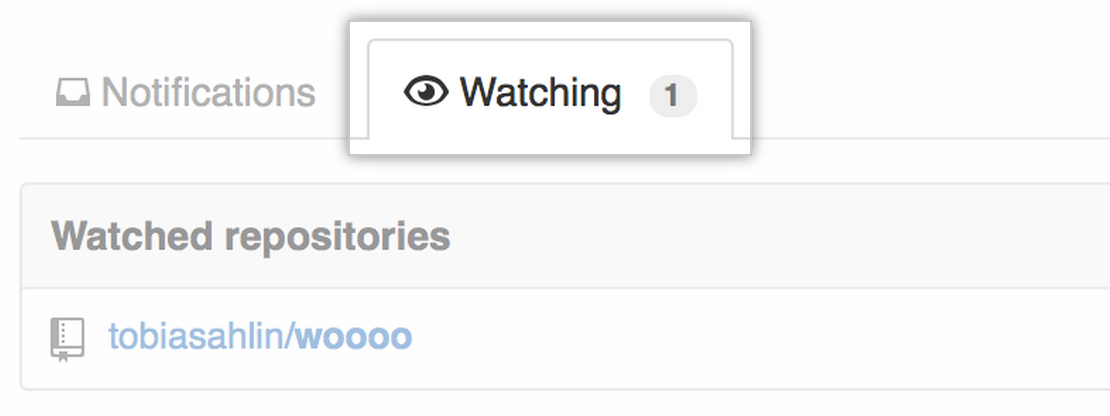 Listing of watched repositories