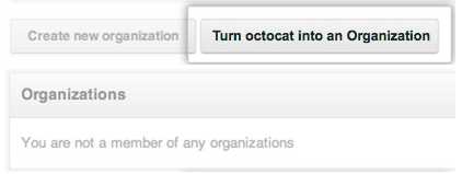 Organization conversion button