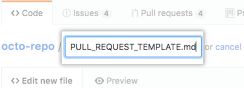 New pull request template name in root directory