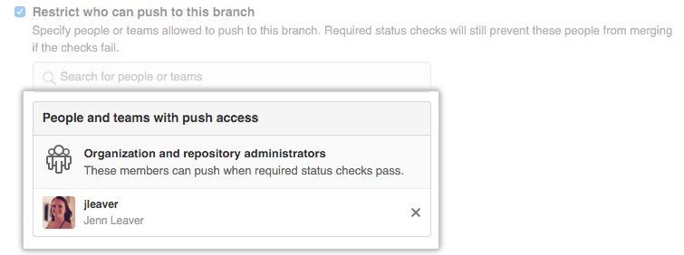 Restricted branch permissions