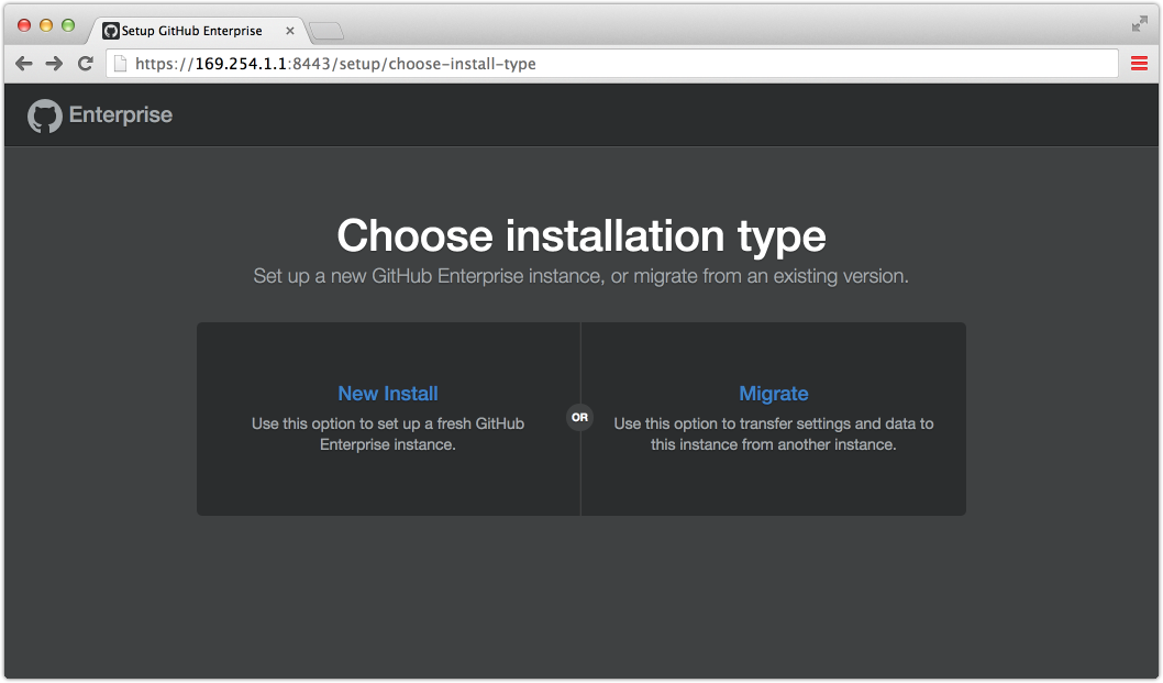 Choosing install type