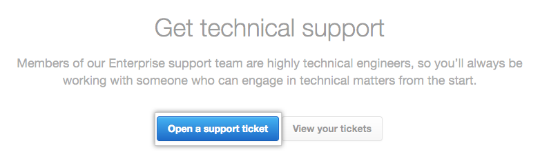 Open support ticket button