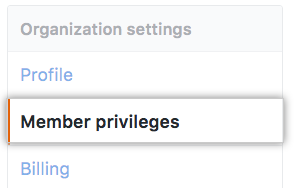 Member privileges option in org settings