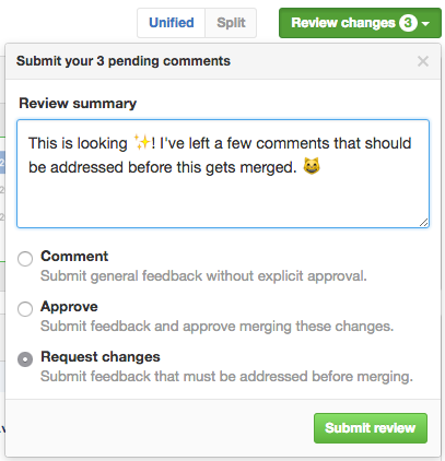 Radio buttons with review options