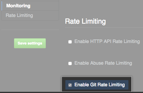Checkbox for enabling Git rate limiting