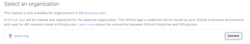 GitHub.com 上的组织旁边的连接按钮