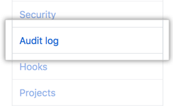 Audit log tab in the business settings sidebar