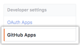 App GitHubs settings