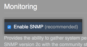 SNMPを有効化するボタン