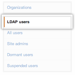 LDAP ユーザタブ