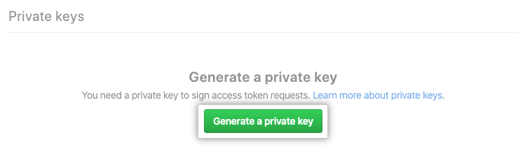 Generate a private key button