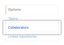 Collaborators menu option in left sidebar