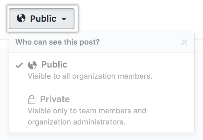 Team discussions privacy settings menu