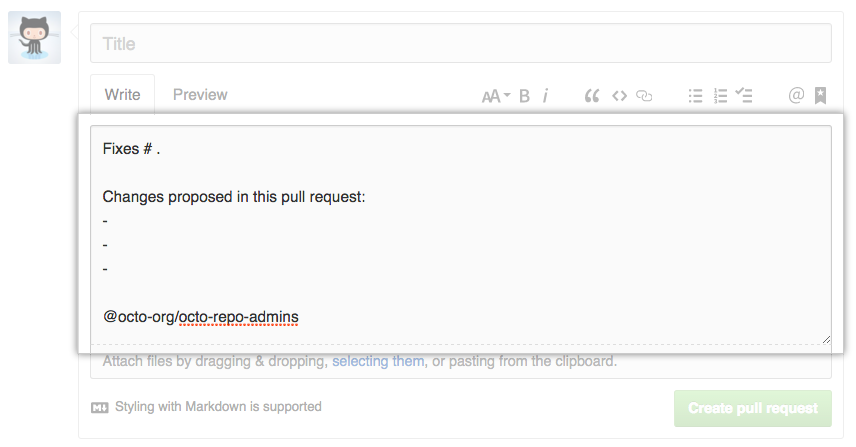 Sample pull request template