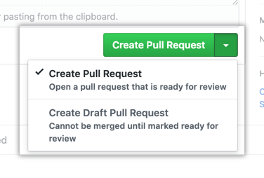 Botón Create pull request (Crear una solicitud de extracción)