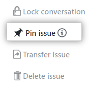 Button to pin issue