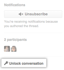 Enlace Unlock conversation (Anular bloqueo de la conversación)
