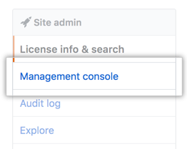 Management Console tab in the left sidebar