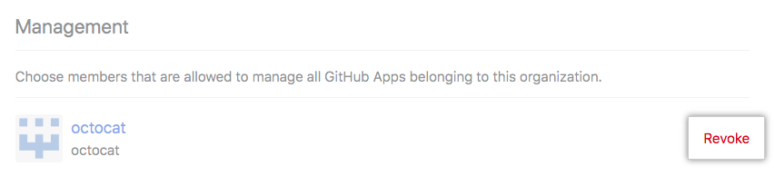 Revogue as permissões de gerente do aplicativo GitHub