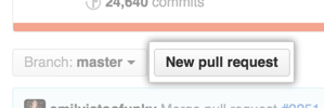 "Pull request" link above list of files