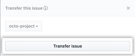 Schaltfläche „Transfer issue“ (Issue übertragen)