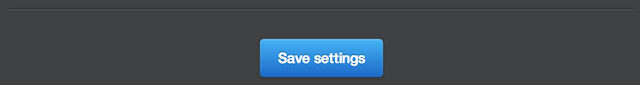 Settings save button