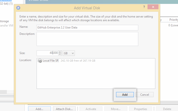 Adding a new disk
