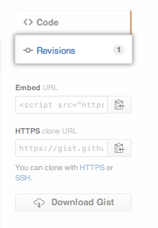 Gist revisions tab