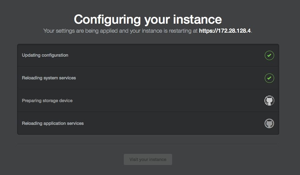 „Configuring your instance“ (Instanz konfigurieren)