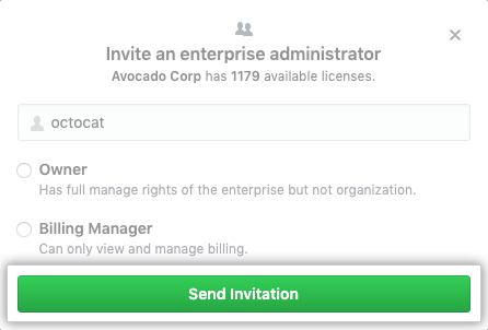 Send invitation button