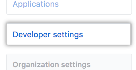 Developer settings section