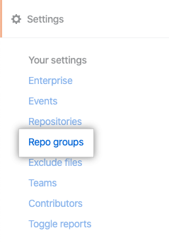 Repo groups tab